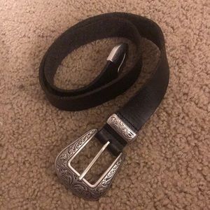 Black leather belt